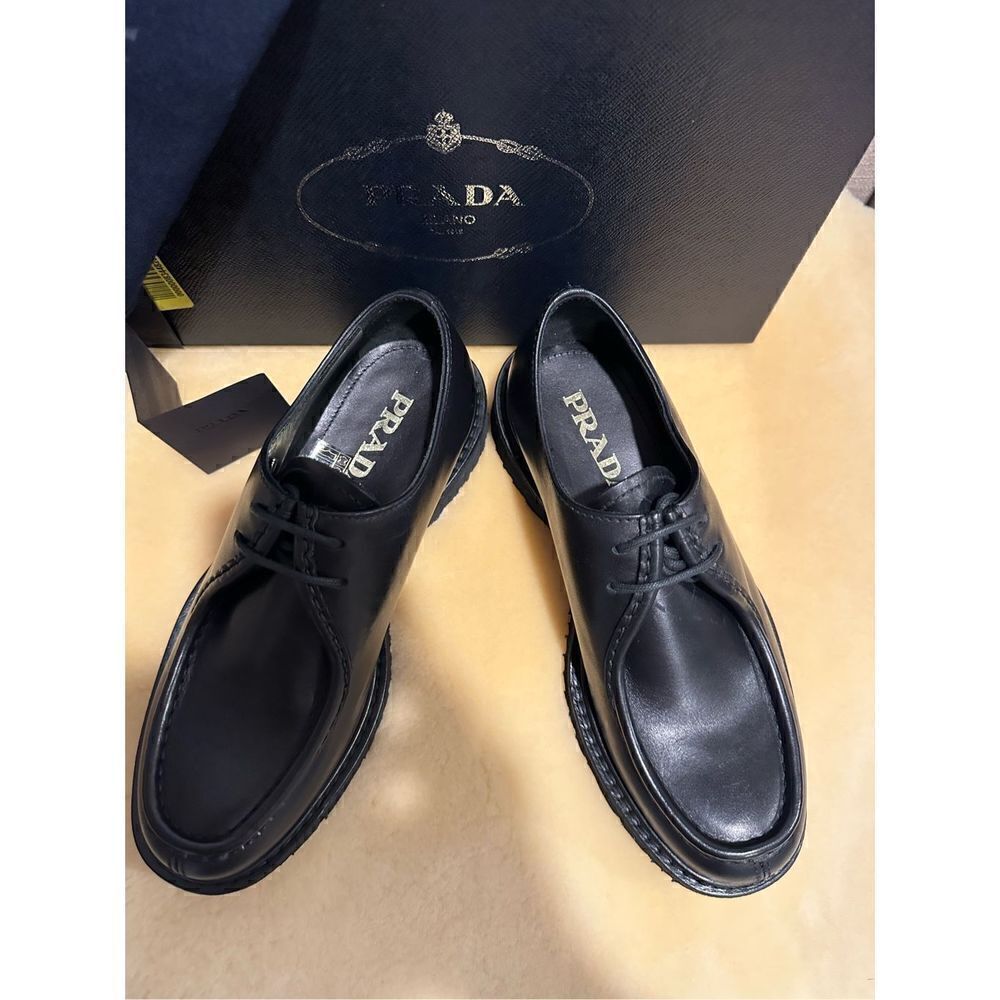Prada brushed leather lace-up shoes, loafers size 5,5 EU 38,5-39 - Picture 7 of 10